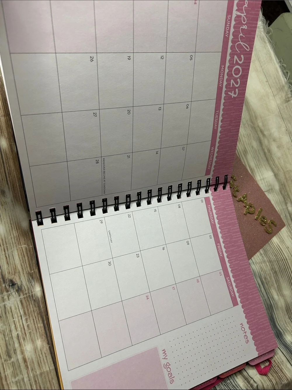 2027 17-Month Planner Spiral Notebook - Black Camouflage Pink Camo